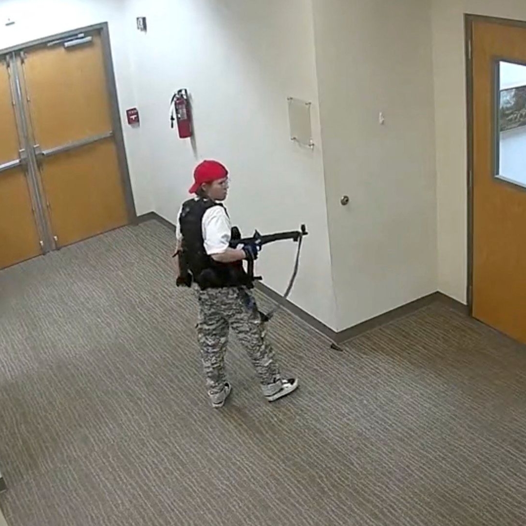Surveillance footage shows Nashville school shooter enter building