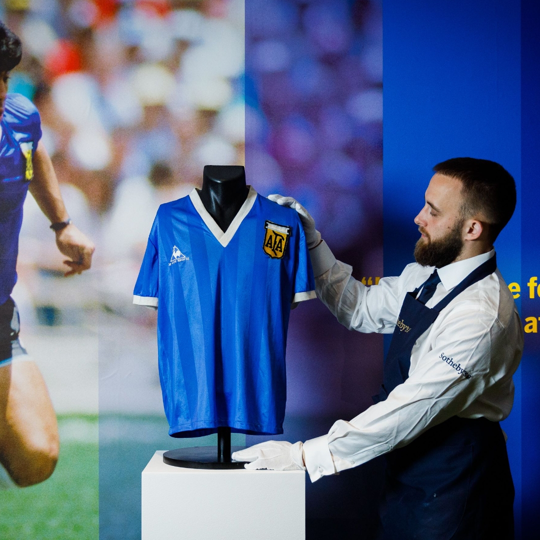 GOAL on X: Diego Maradona's 'Hand of God' shirt has smashed the record for  the most expensive football jersey in history, after an early bid of £4  million at auction 🇦🇷 The